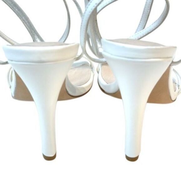 RAYE REVOLVE Clara Heels in White Leather Ankle Wrap Size 6.5 - Picture 9 of 14